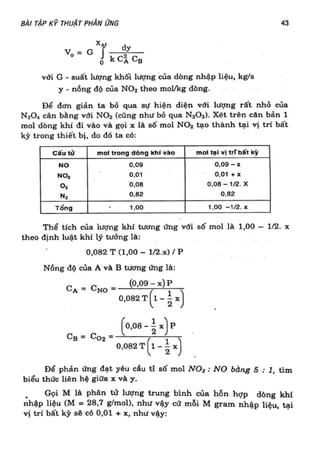 Bài tập kỹ thuật phản ứng