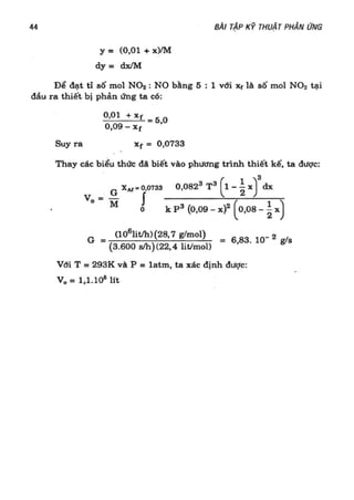 Bài tập kỹ thuật phản ứng