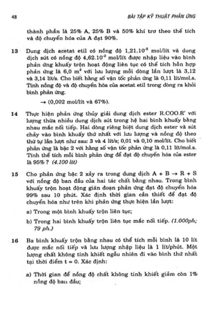 Bài tập kỹ thuật phản ứng