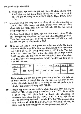 Bài tập kỹ thuật phản ứng