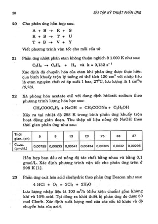 Bài tập kỹ thuật phản ứng