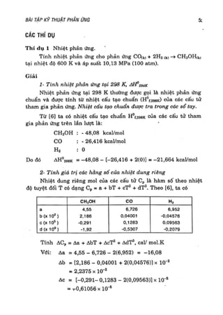 Bài tập kỹ thuật phản ứng