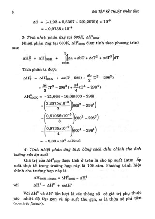 Bài tập kỹ thuật phản ứng