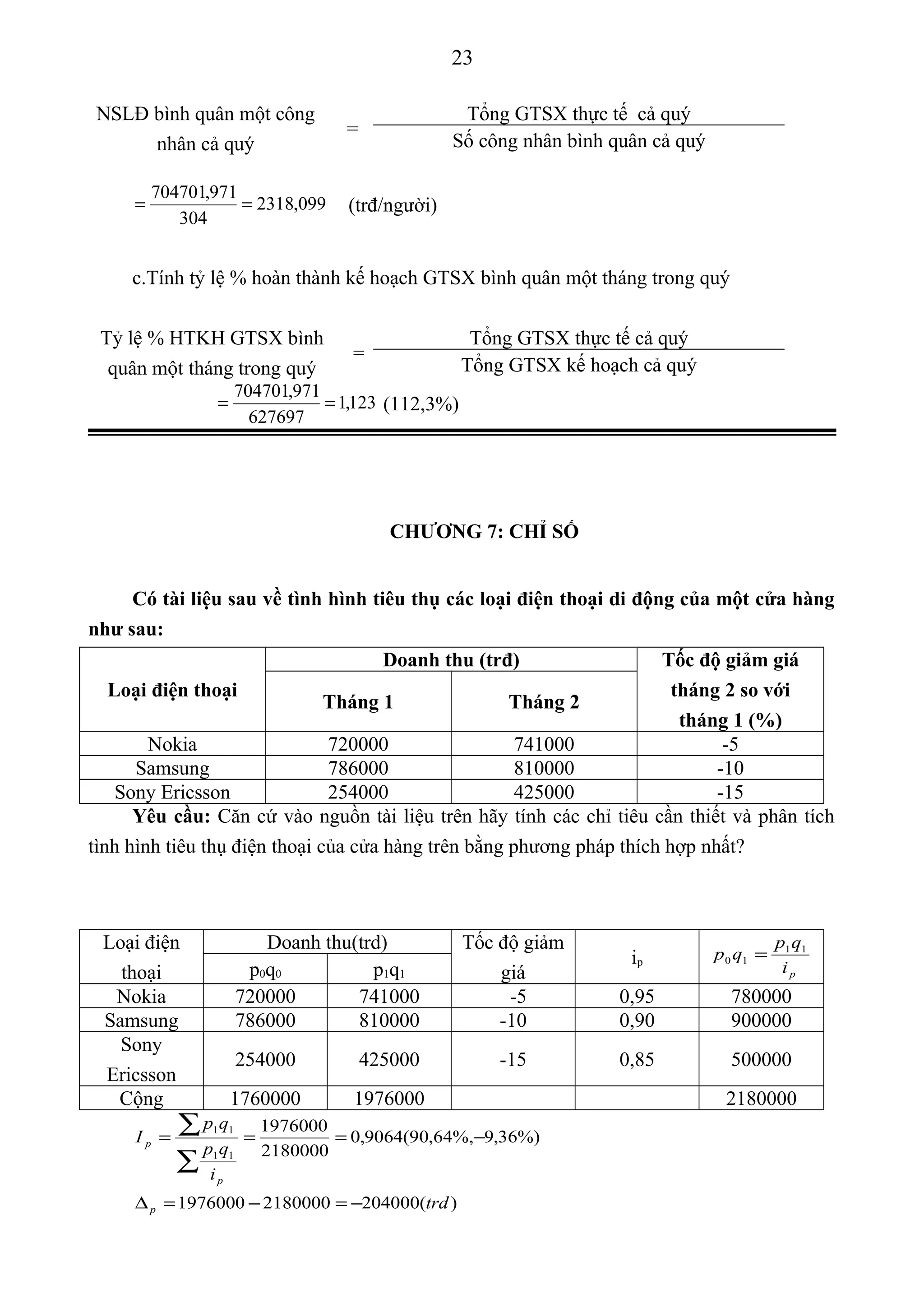 Bài tập nguyên lý thống kê có đáp án (1) | DOC
