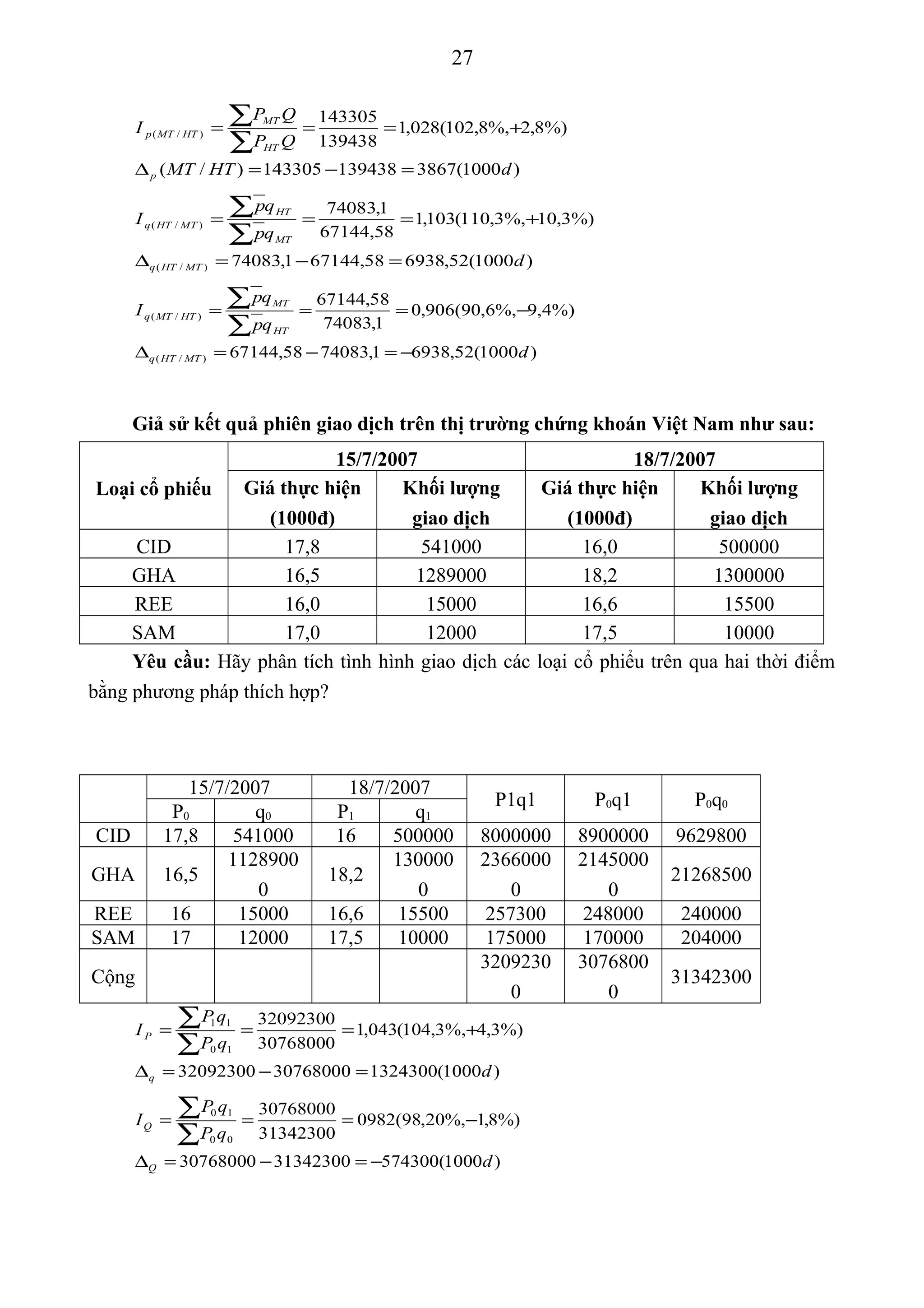 Bài tập nguyên lý thống kê có đáp án (1) | DOC