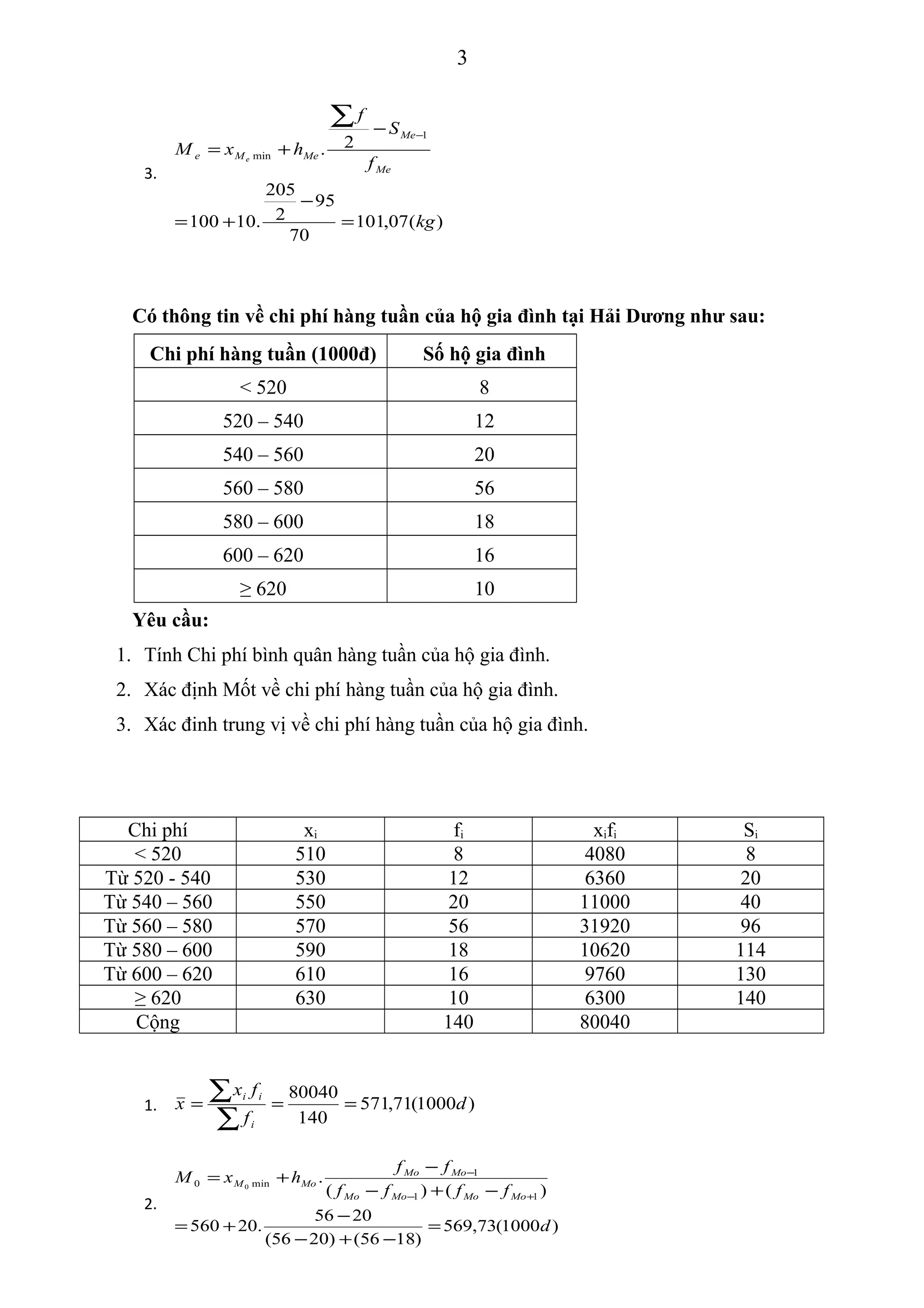 Bài tập nguyên lý thống kê có đáp án (1) | DOC