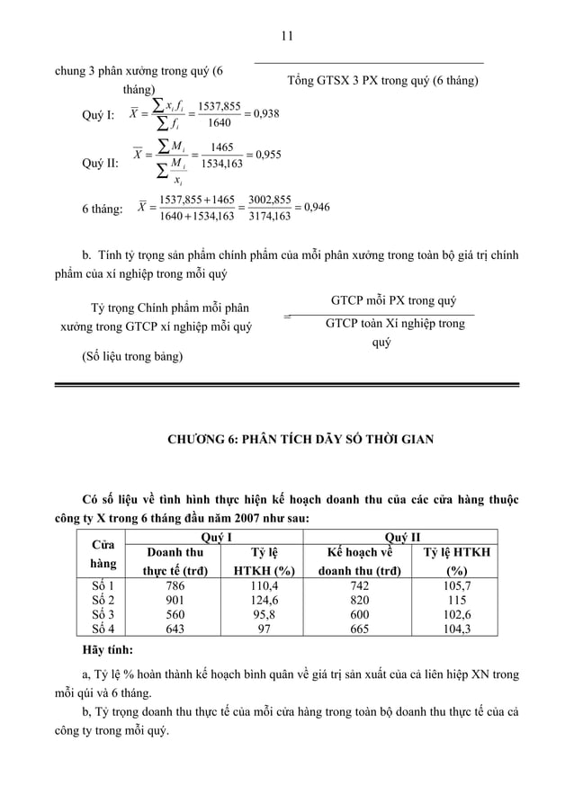 Bài tập nguyên lý thống kê có đáp án (1) | DOC