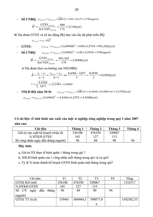 Bài tập nguyên lý thống kê có đáp án (1) | DOC