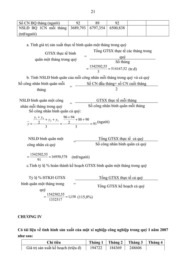 Bài tập nguyên lý thống kê có đáp án (1) | DOC