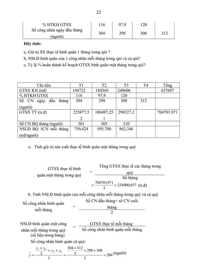 Bài tập nguyên lý thống kê có đáp án (1) | DOC