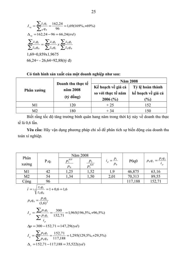 Bài tập nguyên lý thống kê có đáp án (1) | DOC