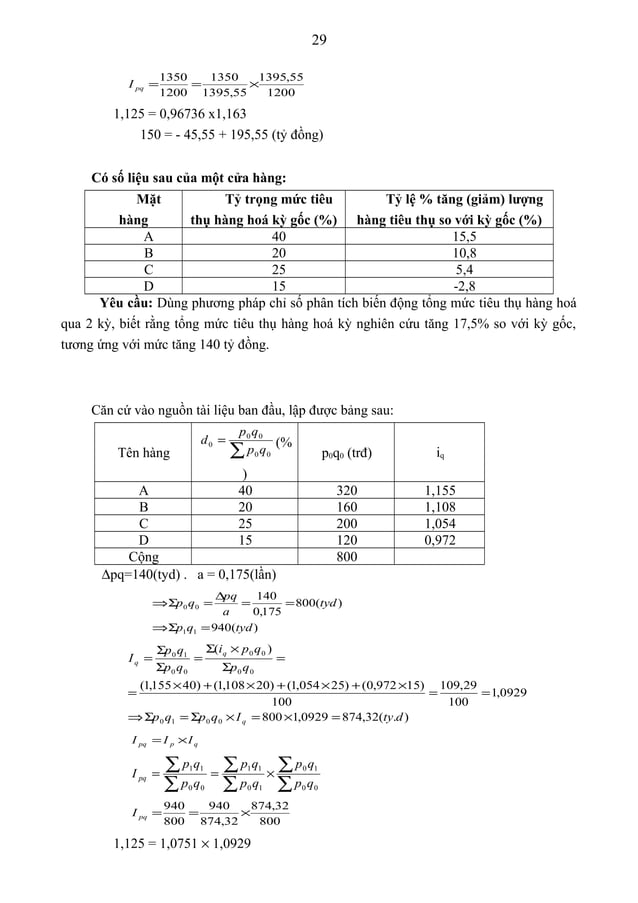 Bài tập nguyên lý thống kê có đáp án (1) | DOC