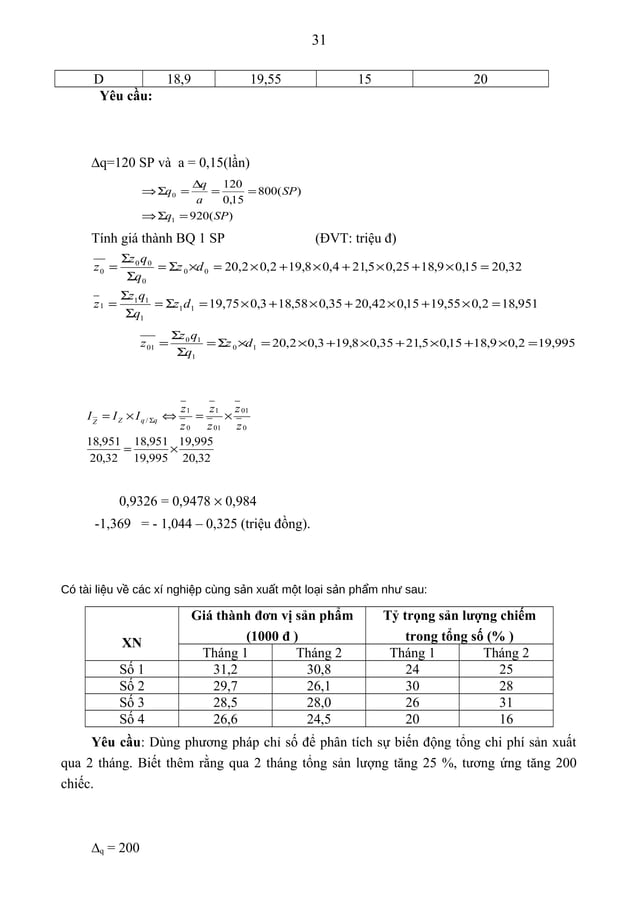 Bài tập nguyên lý thống kê có đáp án (1) | DOC