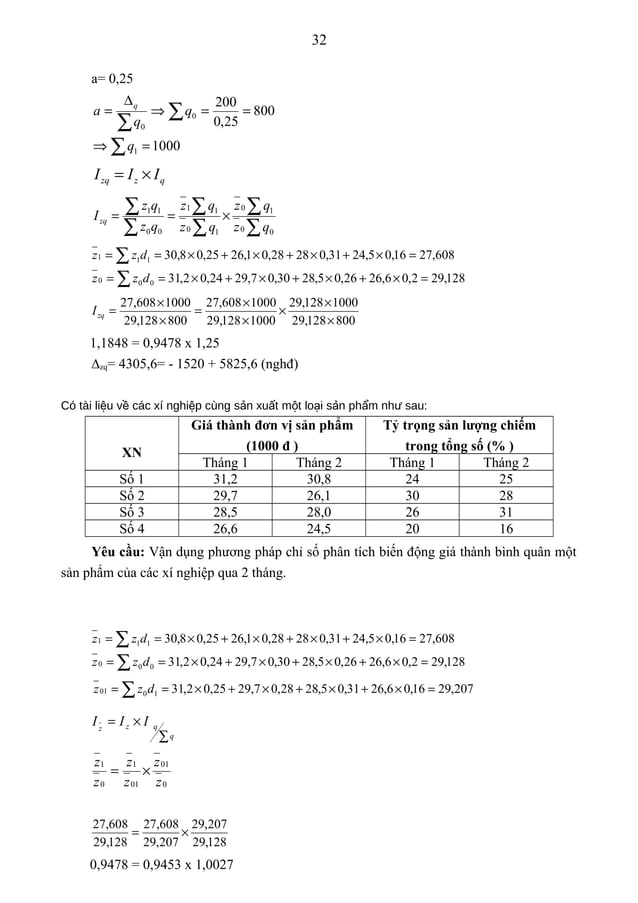 Bài tập nguyên lý thống kê có đáp án (1) | DOC