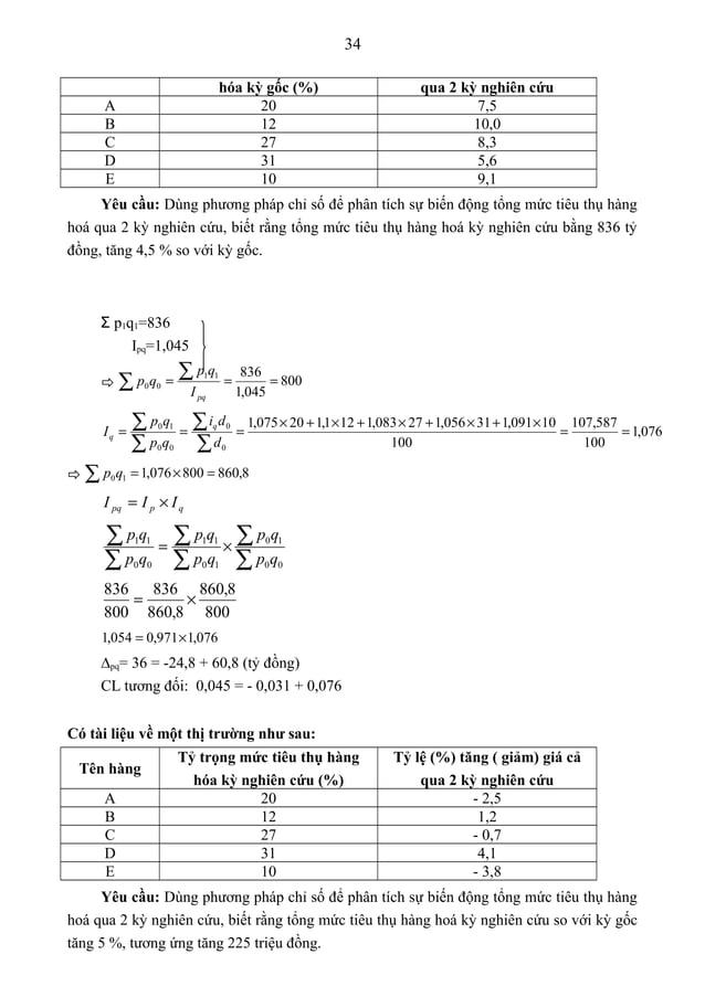 Bài tập nguyên lý thống kê có đáp án (1) | DOC