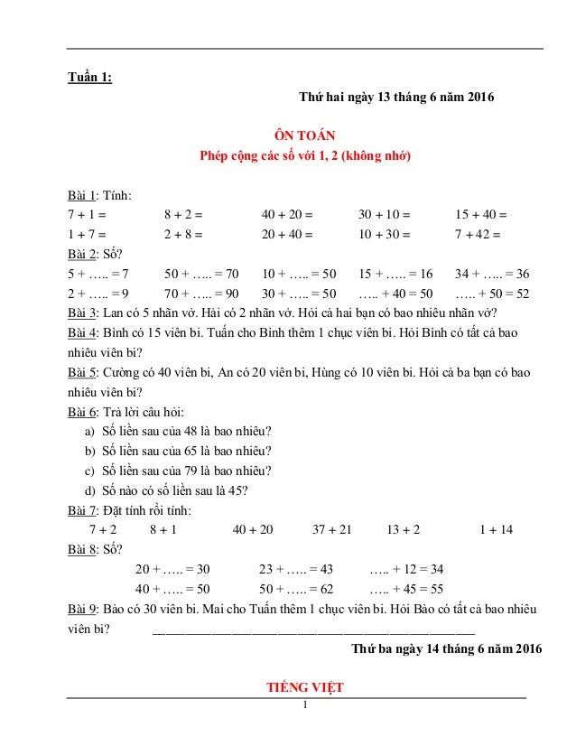 Phiếu Bai Tập Cuối Tuần Lớp 1 Lớp 2 Kiến Thức Tiểu Học Hay Va Bổ Ich Facebook