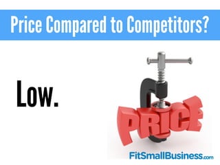 Price Compared to Competitors?
Low.
 