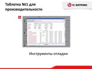 Инструменты отладки
Таблетка №1 для
производительности
 