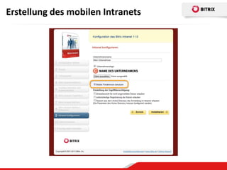 Erstellung des mobilen Intranets
 
