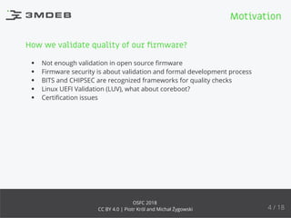 BITS and CHIPSEC as coreboot payloads | PPT