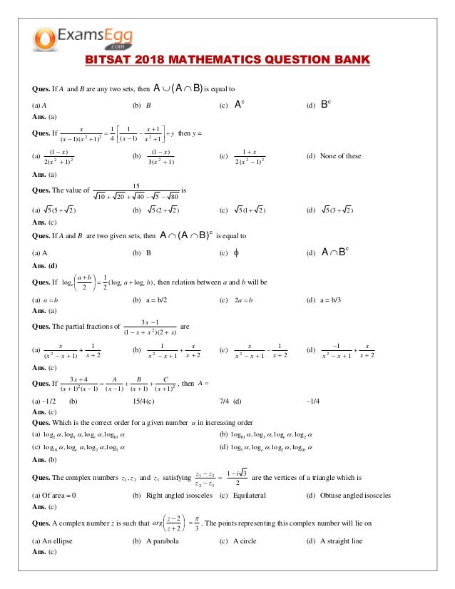 bitsat 2018 question paper pdf bitsat 2018 question paper pdf