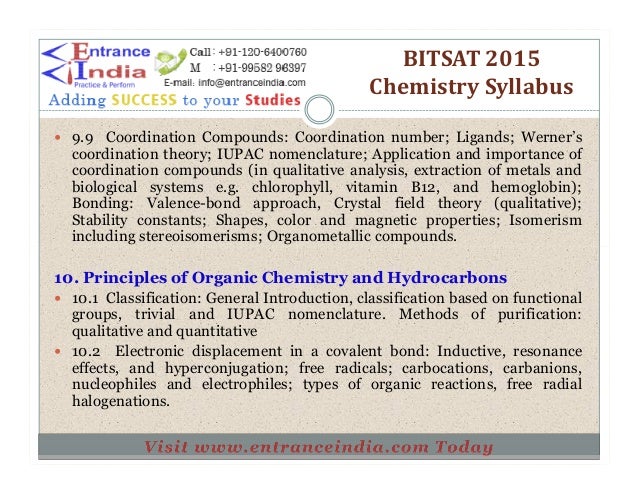 block properties catalytic of elements d syllabus by entranceindia Bitsat