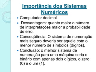 Importância dos Sistemas Numéricos