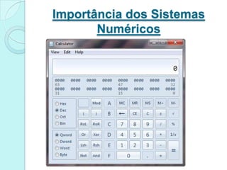 CD’s e DVD’sImportância dos Sistemas Numéricos