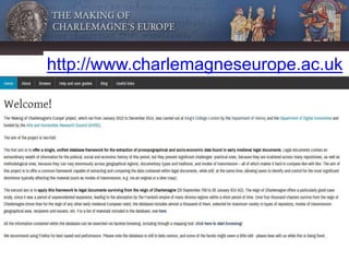 http://www.charlemagneseurope.ac.uk
 