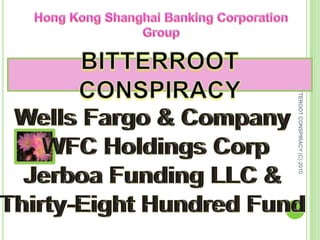 BITTEROOT CONSPIRACY (C) 2010  Hong Kong Shanghai Banking Corporation Group Hong Kong Shanghai Banking Corporation Group BITTERROOT CONSPIRACY Wells Fargo & Company  WFC Holdings Corp Jerboa Funding LLC &  Thirty-Eight Hundred Fund  Wells Fargo & Company  WFC Holdings Corp Jerboa Funding LLC &  Thirty-Eight Hundred Fund  
