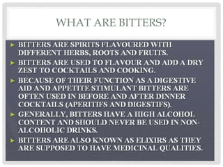 Bitters The Alcoholic Drinks | PPTX