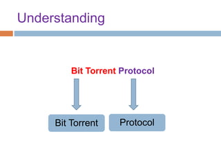 Understanding
Bit Torrent Protocol
Bit Torrent Protocol
 