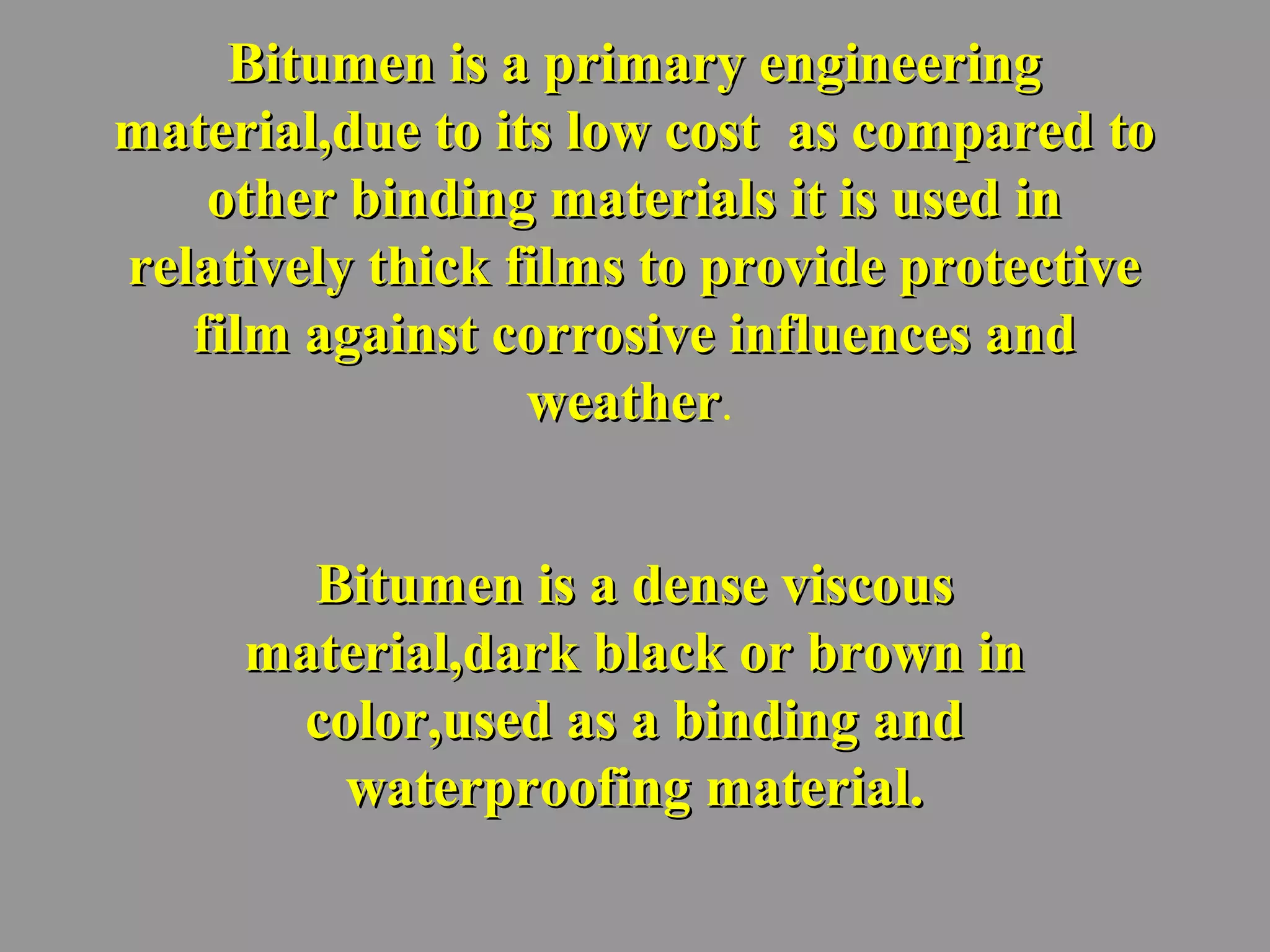 Bitumen materials in road transport | PPT