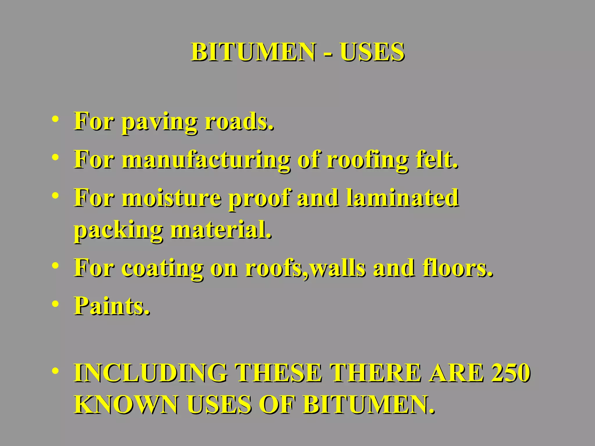 Bitumen materials in road transport | PPT