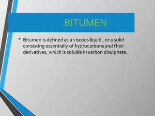 Bitumen and modified bitumen
