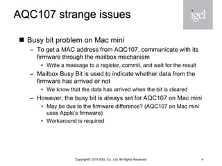 BitVisor Summit 8「3. AQC107 Driver and Changes coming to network API」 | PPT