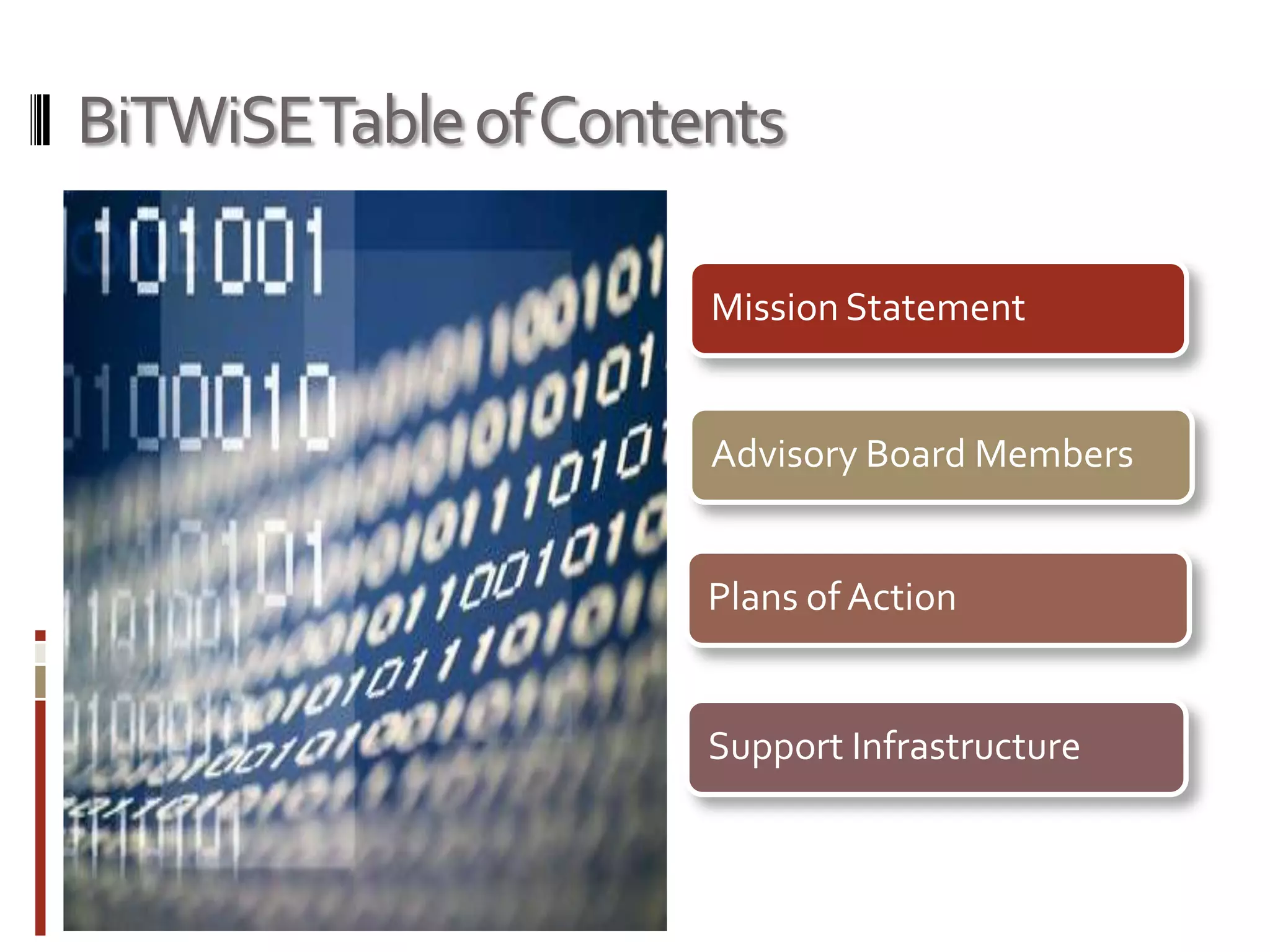 BiTWiSE Table of Contents 