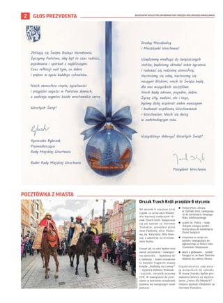 BEZPŁATNY BIULETYN INFORMACYJNY URZĘDU MIEJSKIEGO WROCŁAWIA
2 GŁOS PREZYDENTA
Orszak Trzech Króli przejdzie 6 stycznia
We ...