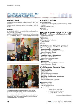 Bulletin PROF-EUROPE No 14, 2013/2014