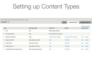 Setting up Content Types
 