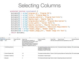Selecting Columns
 