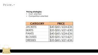 Price.-
Pricing strategies:
• Cost- oriented
• Competition-oriented
 