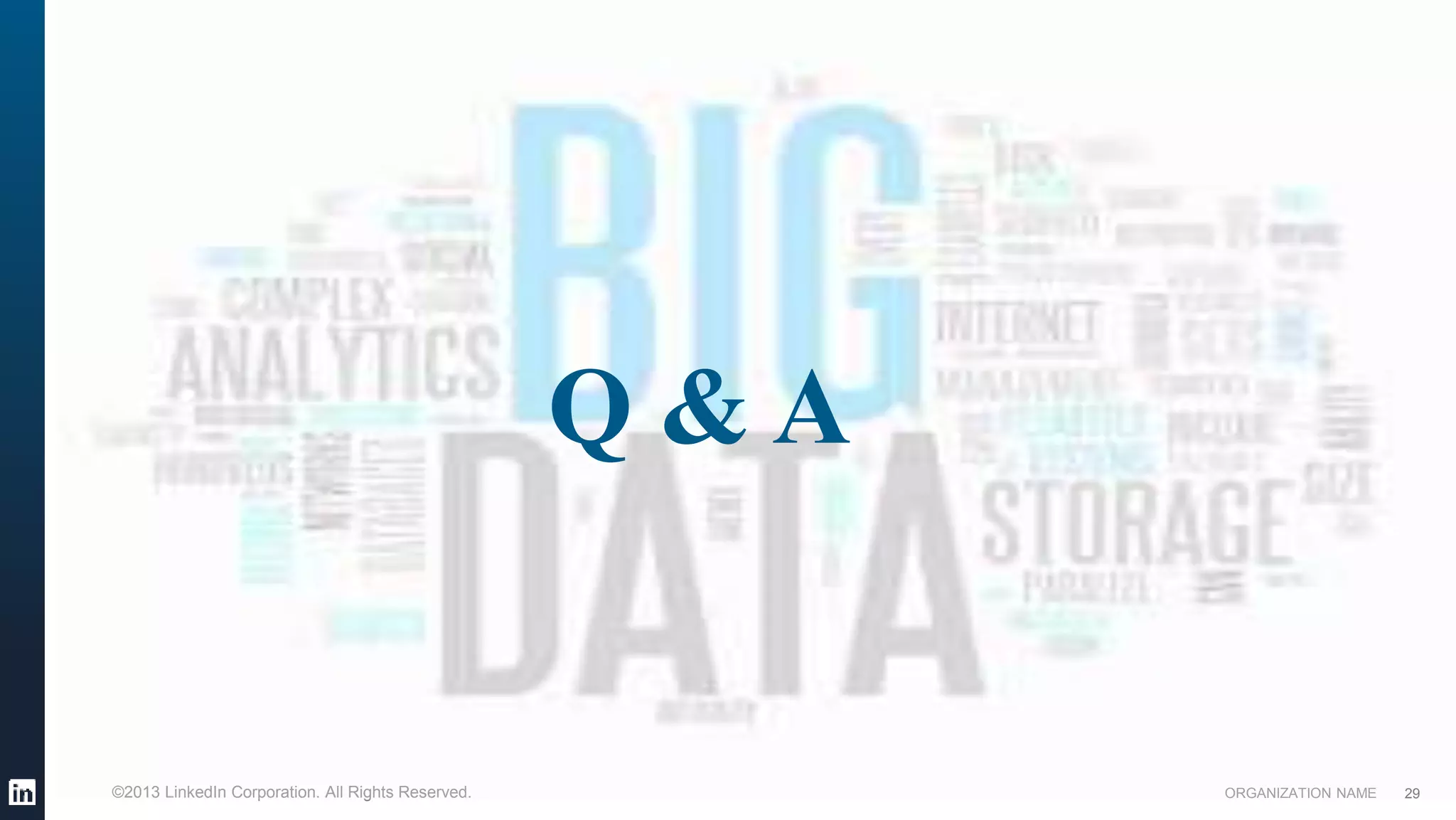 ORGANIZATION NAME©2013 LinkedIn Corporation. All Rights Reserved.
Q & A
29
 