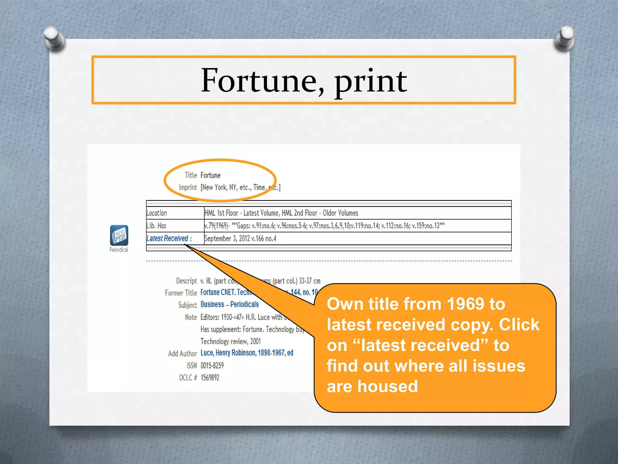 Results: Find It @ ONU

 