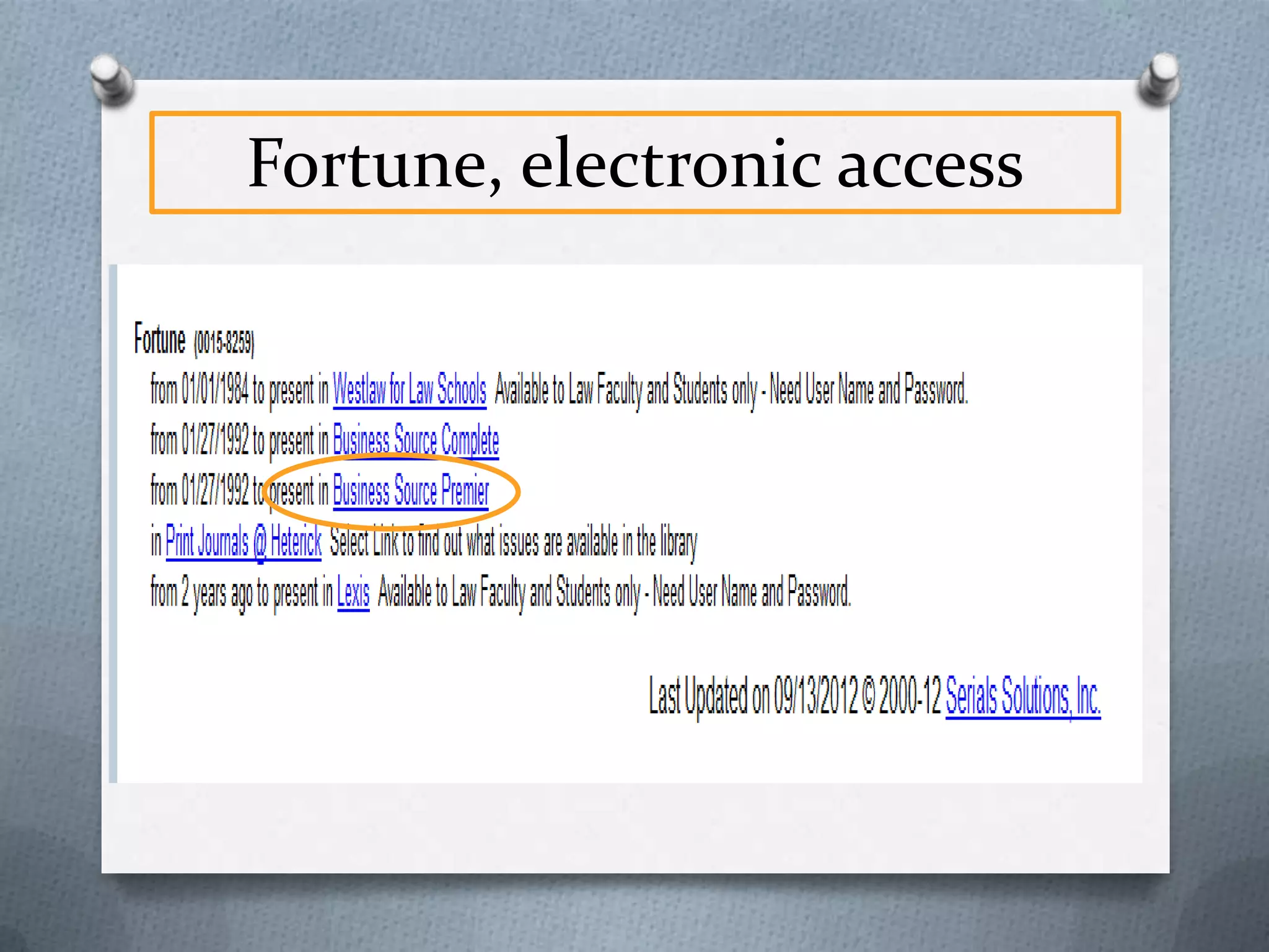 Things to Remember
O Facets are your Friend: After you

search, limit your results to what
you really want
O A tool not a solution: This is not
the solution to everything
O Ask the librarians for help
O There will still be some small
changes coming

 