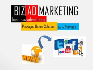 BIZ AD MARKETING
business advertising
      Packaged Online Solution   Esp for Startups
 