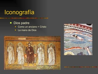 Dios padre Como un anciano = Cristo La mano de Dios Iconografía 