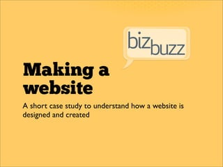 Making a
website
A short case study to understand how a website is
designed and created
 