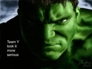 Team Y
took it
more
serious
 