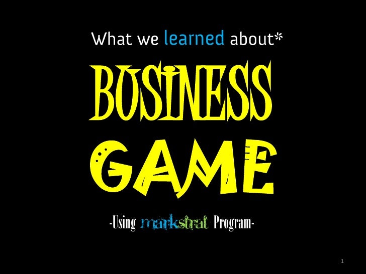markstrat presentation markstrat